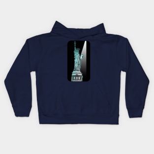 Statue of Liberty Spotlight Wireframe Kids Hoodie